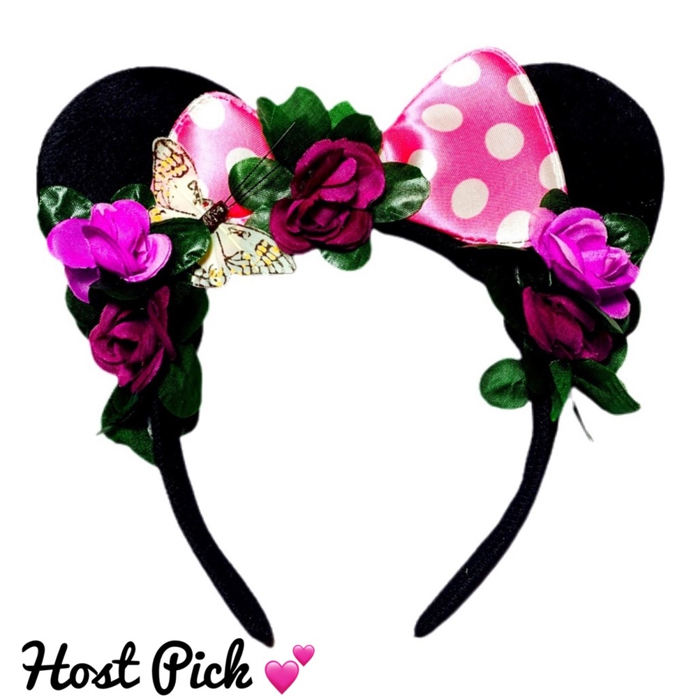Disney Inspired Minnie Ears Flower Crown Kids/Adults  Minnie Flower Crown - Picture 2 of 7